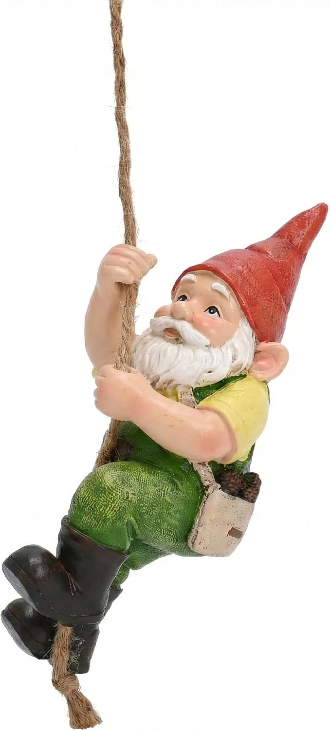 Estatuas gnomos colgantes resina impermeable jardín