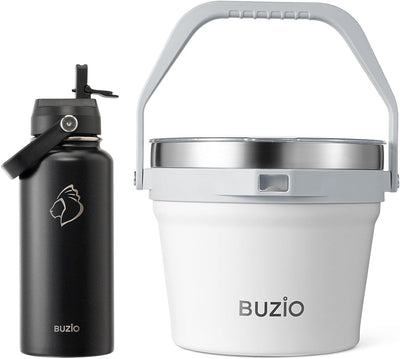 Botella de agua acero inoxidable 32 oz con cubo de hielo aislado 7 L para fiestas