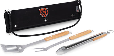 Set 3 Pzas Accesorios Barbacoa Madera Haya