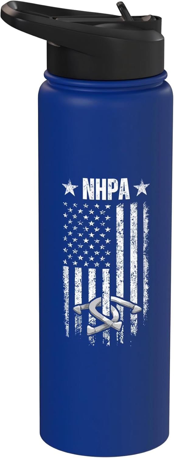 Botella de agua aislada de acero inoxidable con bandera envejecida