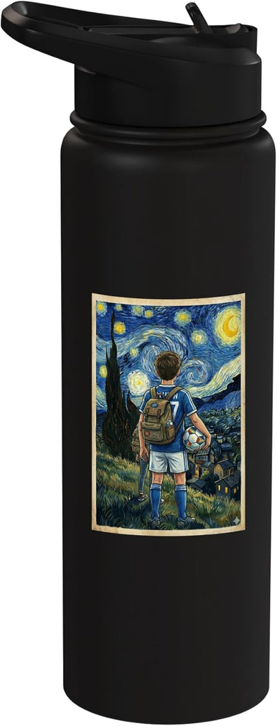 Botella de agua aislada Van Gogh Starry Night para niño