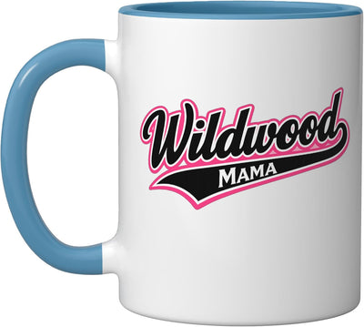 Taza Cerámica Día Madre Baseball Script Azul/Blanco