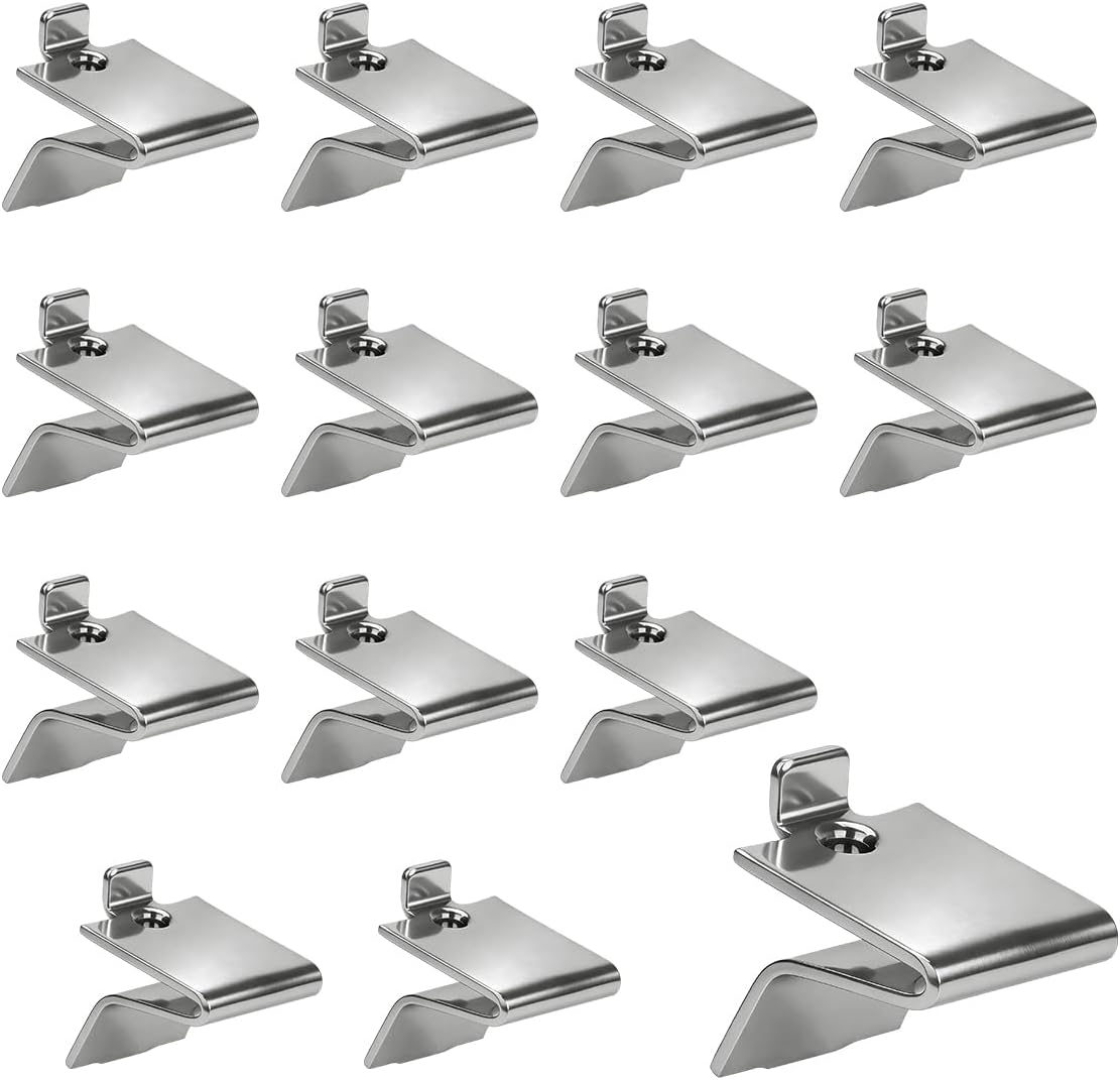 Clip ajustable para estante 14 Pzas color plateado