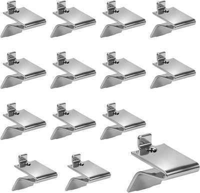 Clip ajustable para estante 14 Pzas color plateado