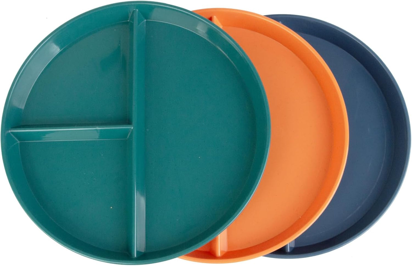 3 Pzas Plato Dividido 9pulg Resistente Colores