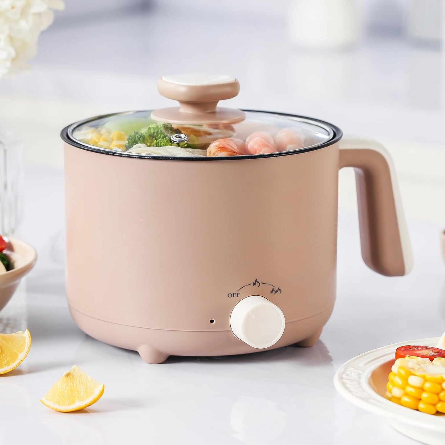 Olla eléctrica 1.5L antiadherente para fideos sopa dormitorio