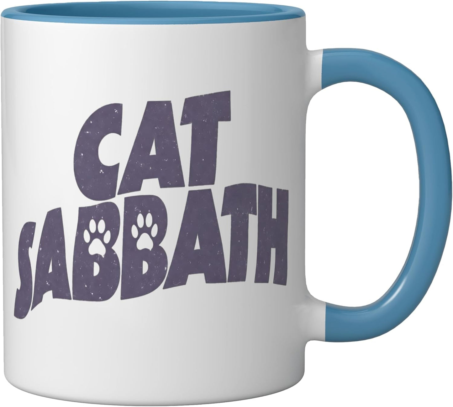 Taza cerámica Funny Cat Sabbath Rock Blue/White