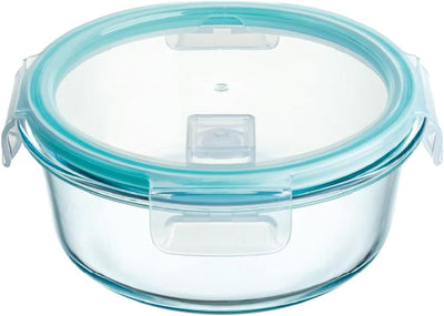 Juego de recipientes de vidrio para alimentos con tapas selladas