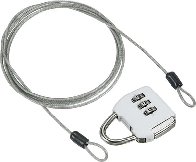 Cable acero con cerradura 3 dígitos 6.6pies para maleta