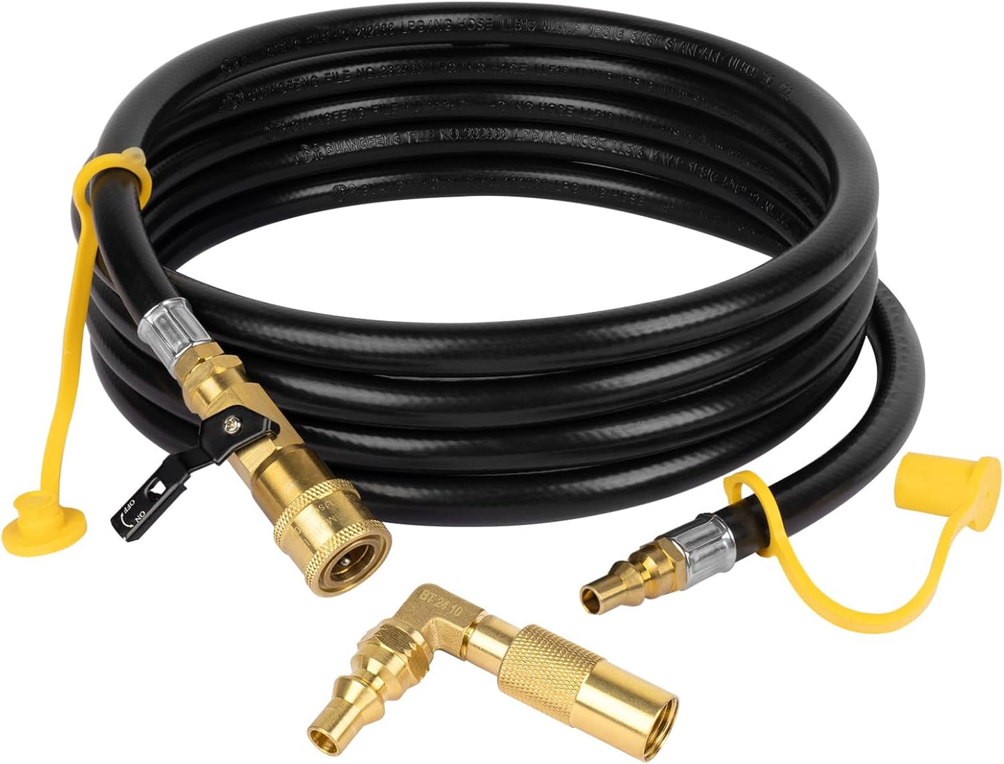 Manguera propano RV 12ft adaptador codo válvula 1/4pulg
