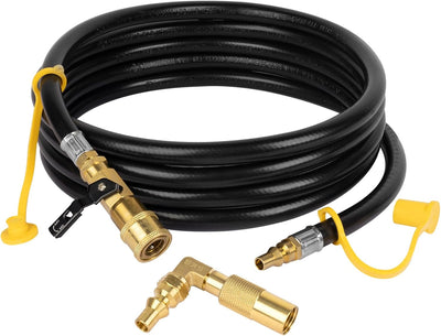 Manguera propano RV 12ft adaptador codo válvula 1/4pulg