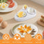 Cortador de huevos 3 en 1 con cepillo para huevos duros y frutas blandas