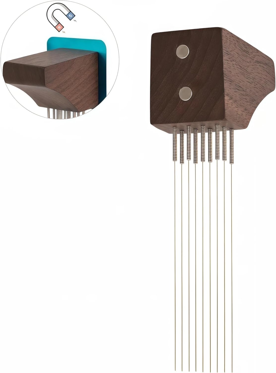Herramienta magnética distribuidor café 12 puntas madera nogal