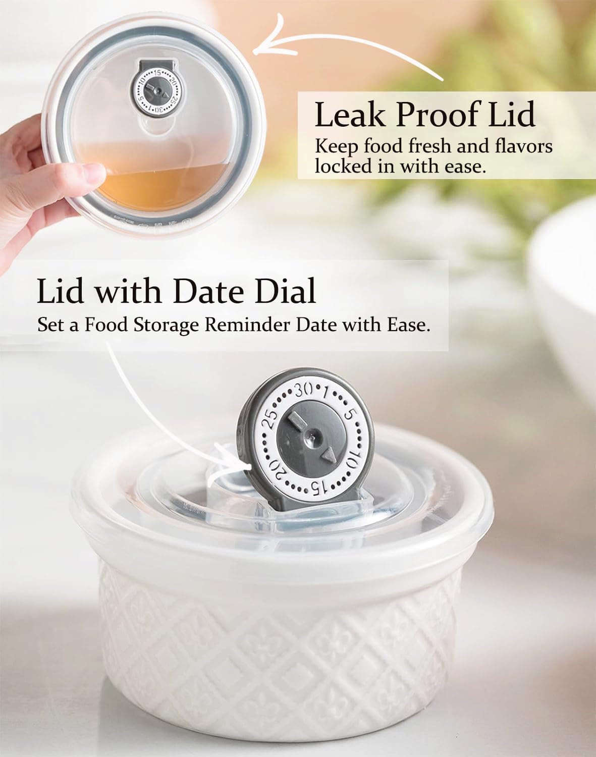 Ramekin horno seguro 12oz con tapa cuenco mezcla 14/24/45oz