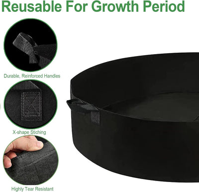 2 Pzas Cama Jardín Tela 50gal con Asas para Cultivo