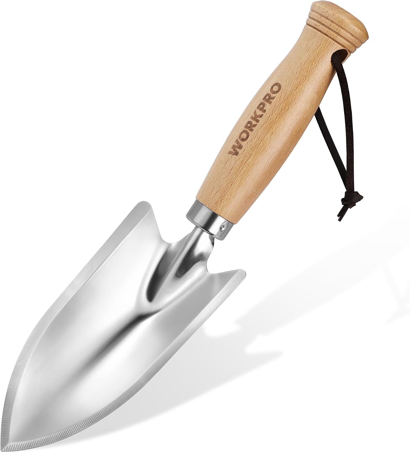 Paleta jardín 11pulg acero inox mango madera herramientas