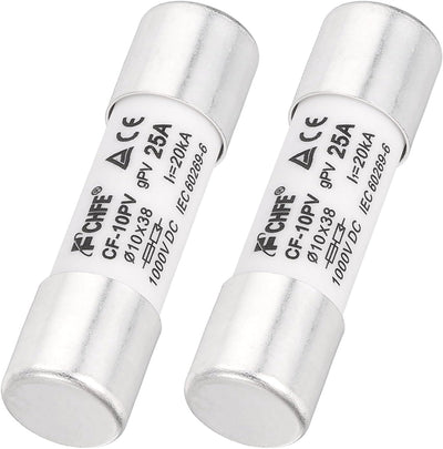 Fusible solar 1000V 25A retardo tiempo para sistemas DIY
