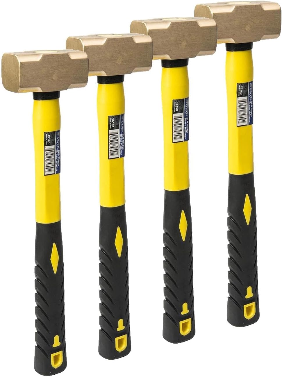 Martillo trineo 2lb cabeza latón fibra vidrio mango cómodo set 4