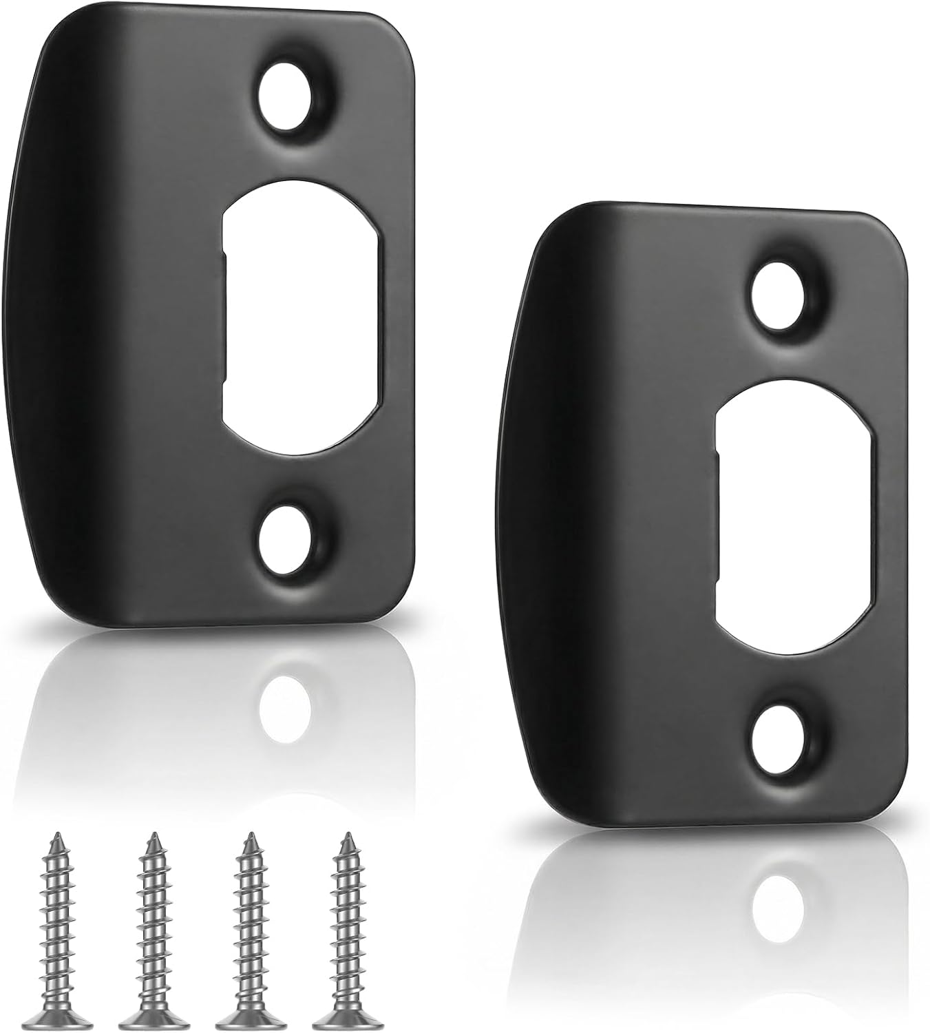 Placa puerta acero inox redonda 2-1/4x1-3/4 con tornillos