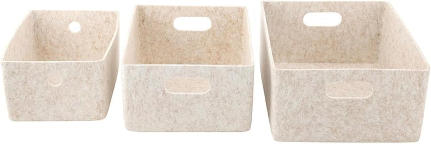 Juego de 3 cubos decorativos de fieltro grande 13 x 10.5 pulgadas