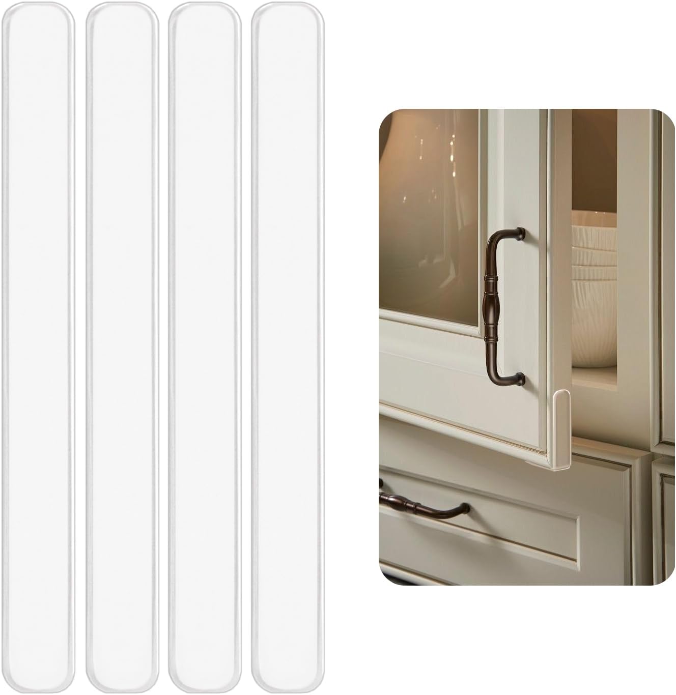 4 Pzas Almohadillas Silicona Anticolisión Transparentes