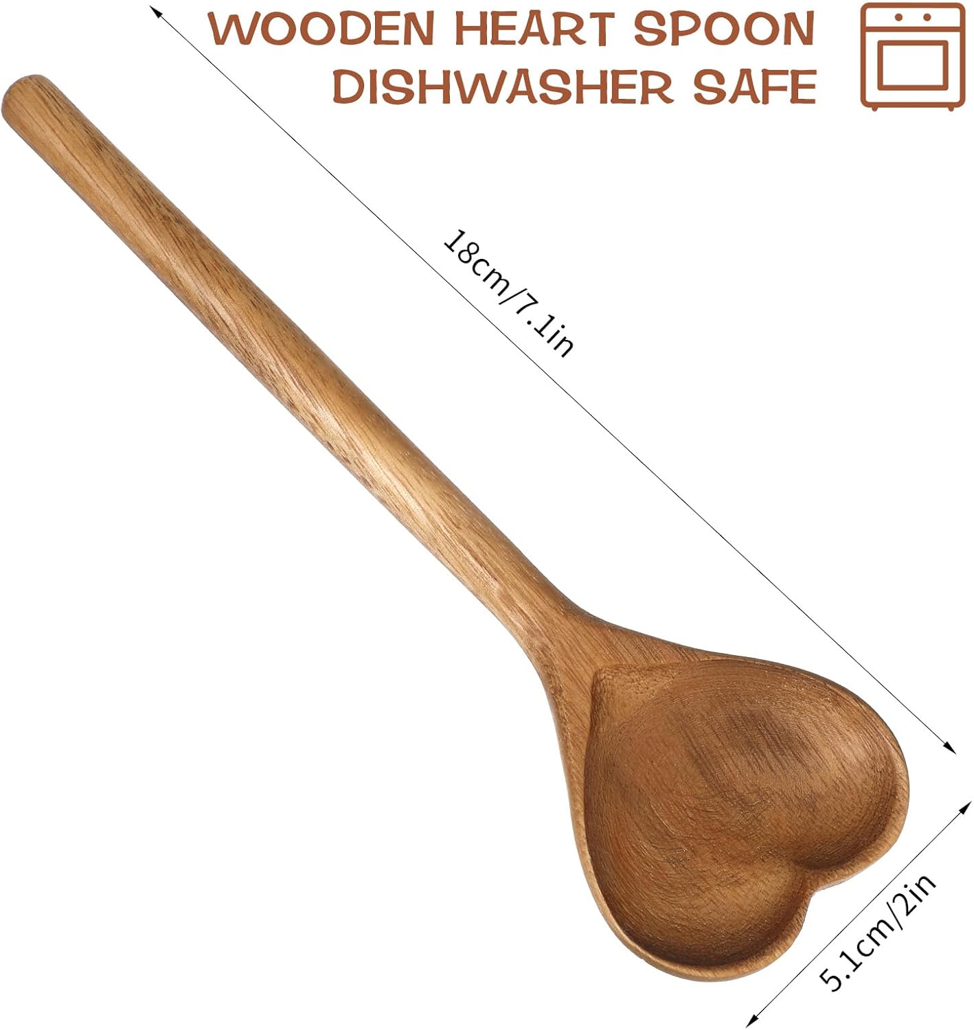 Juego de 2 cucharas de madera de acacia para revolver y mezclar