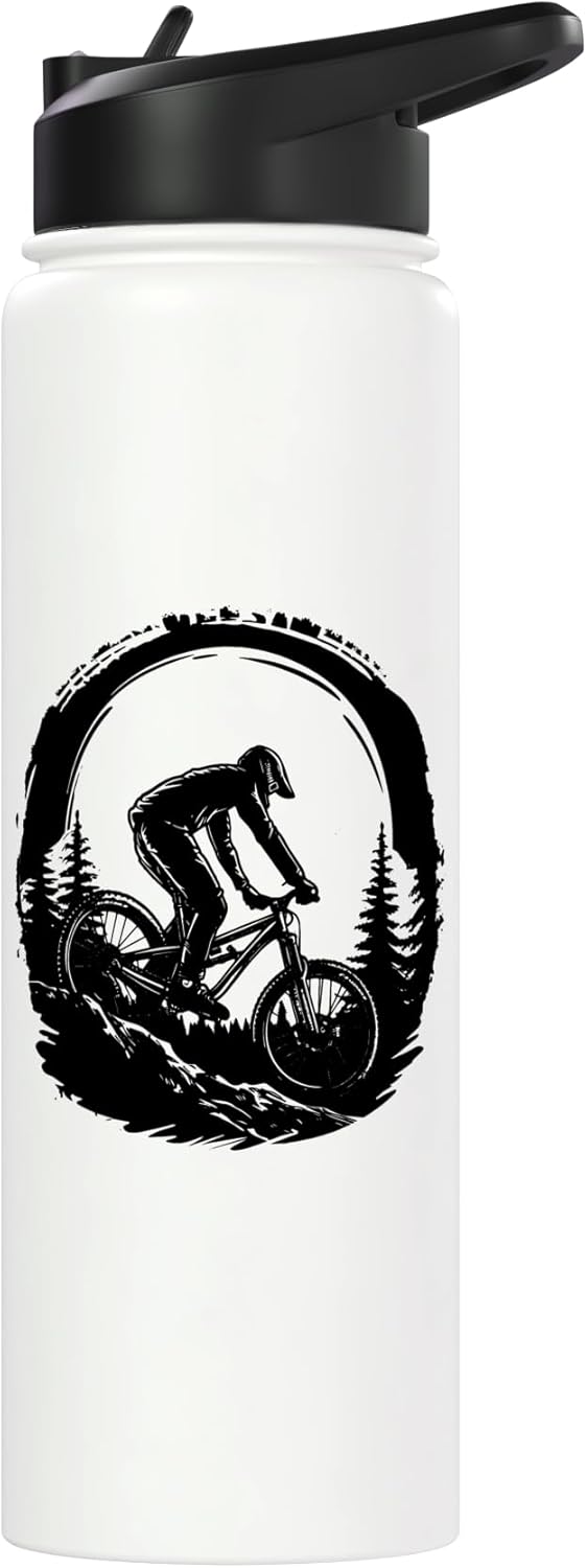 Bottella de agua aislada para mountain biking de acero inoxidable