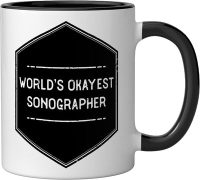 Taza Cerámica Sonografía Tecnología Ultrasonido Negro/Blanco