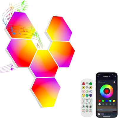 Paneles LED hexa RGBIC 16M colores con app y control remoto