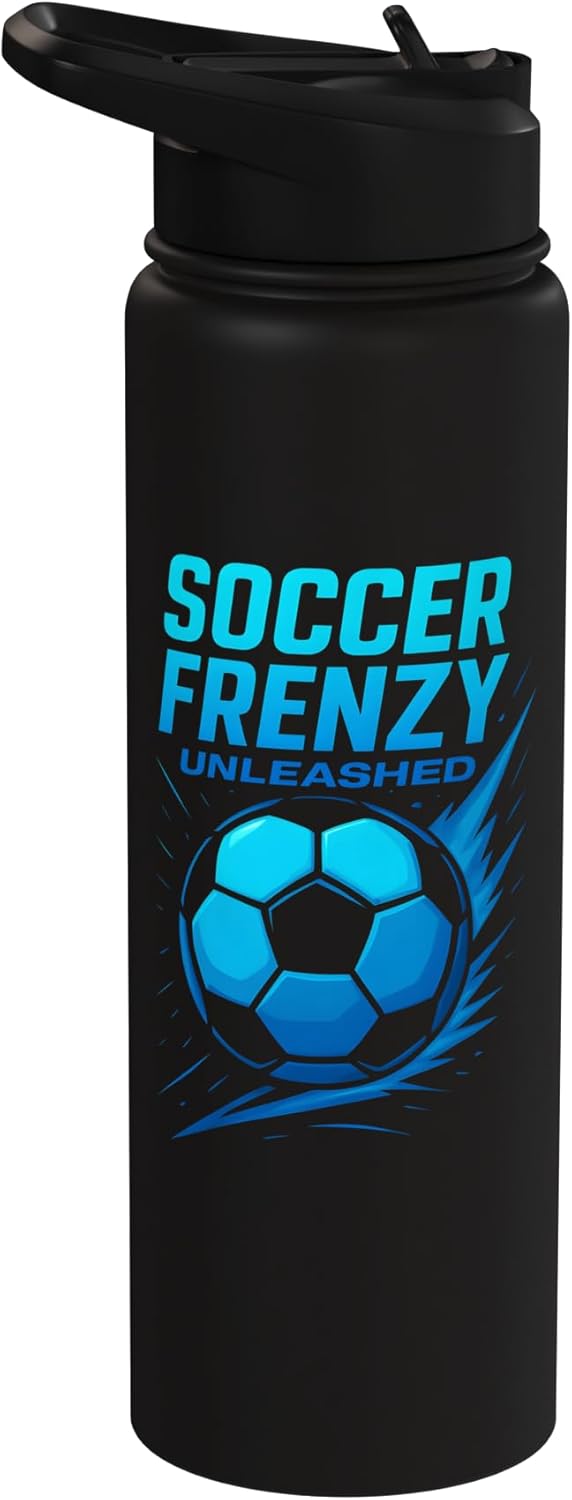Botella térmica acero inox con balón de fútbol