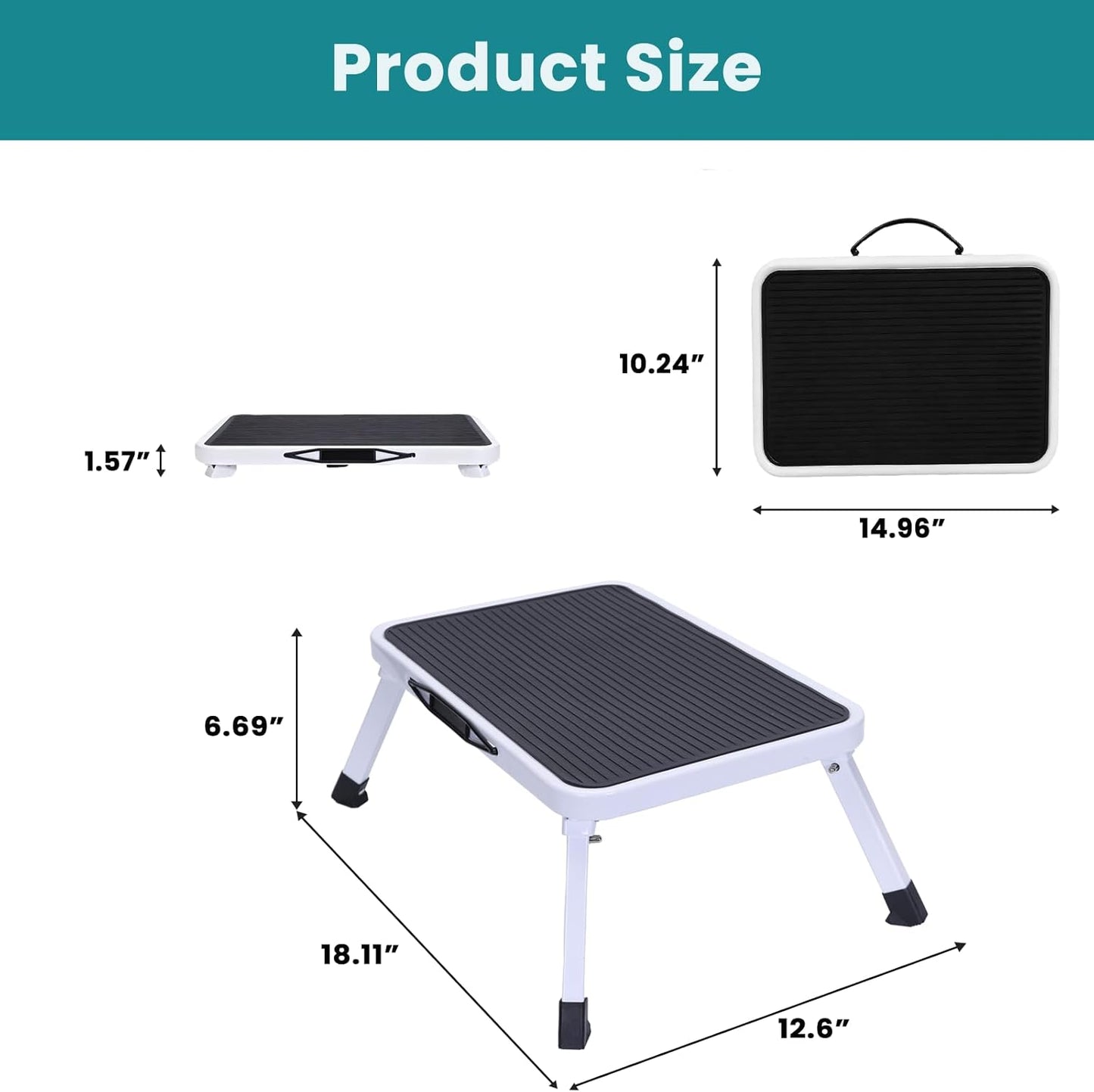 Taburete plegable metal antideslizante 330lb para RV