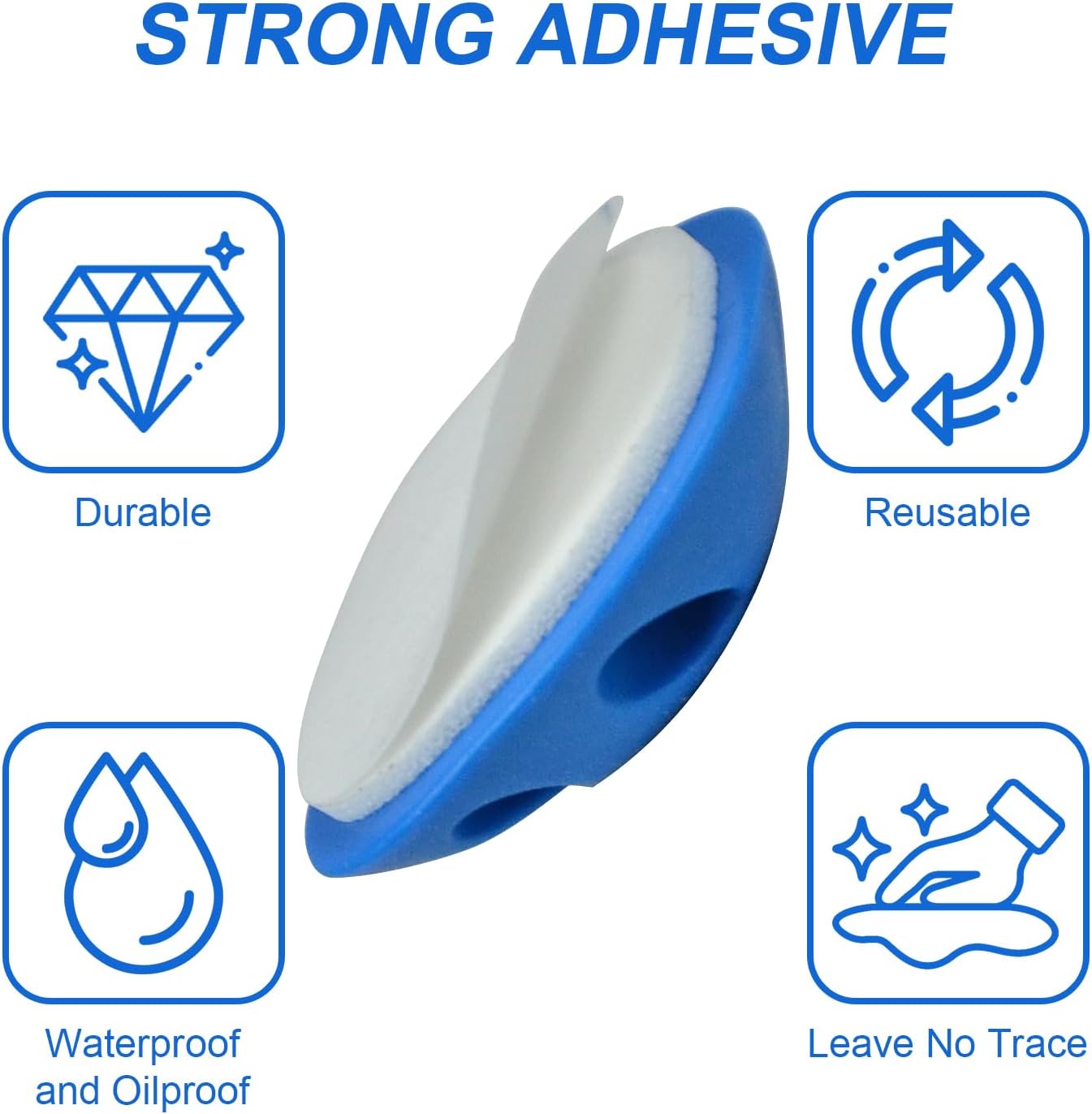 Pack 12 clips autoadhesivos soporte alambre oficina