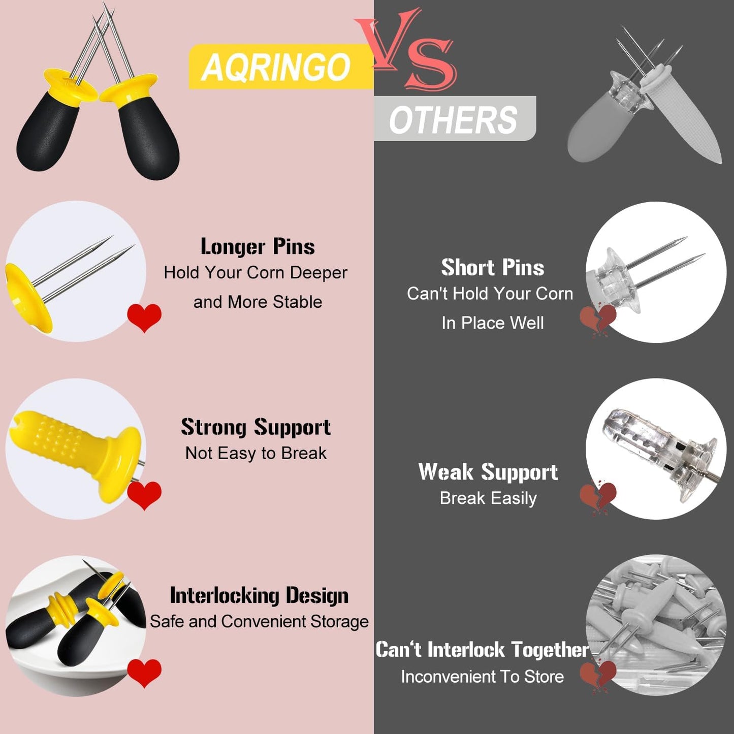 12 Pzas Soportes Maíz Acero Inox para Barbacoa