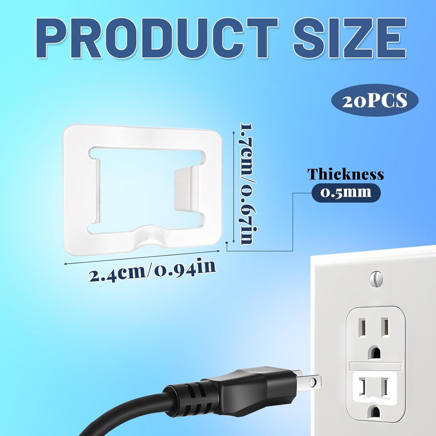 20 Pzas Enchufe Plástico Conector Seguro Blanco