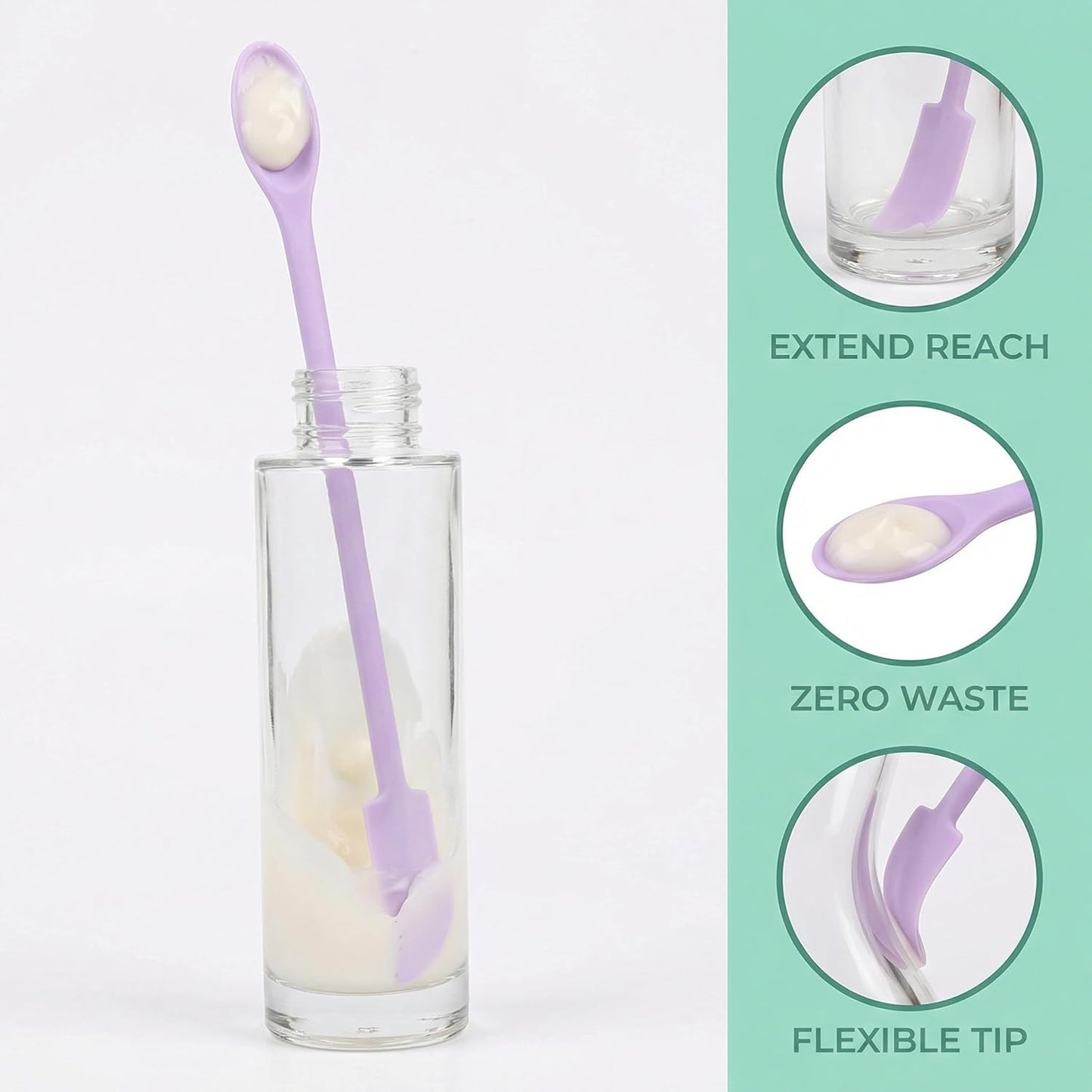 6 Espátulas Silicona Mini para Cosméticos y Cocina Sin BPA