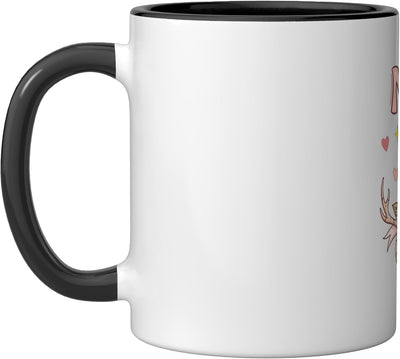 Taza Cerámica Familia Zorro para Mamá Negro Blanco