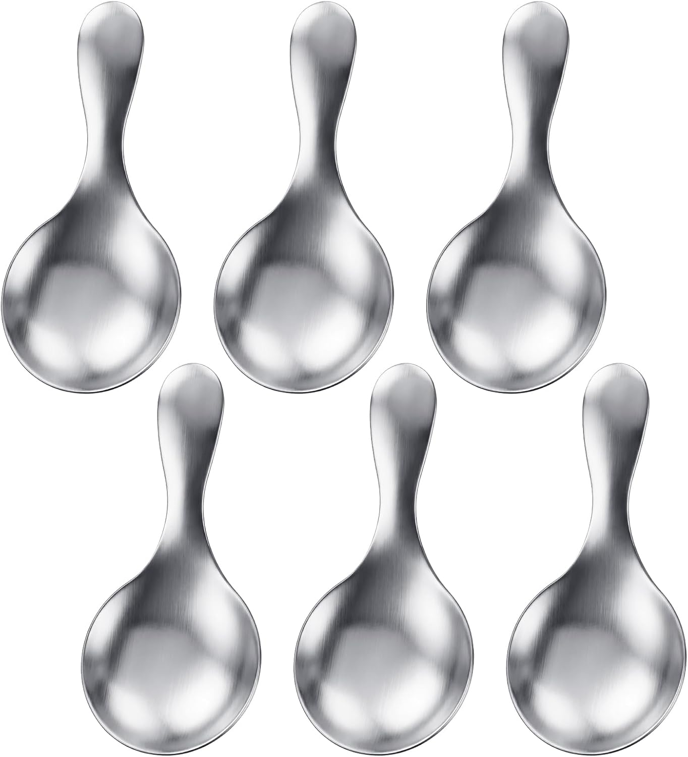 6 cucharas de mango corto de acero inoxidable para dulces y sal