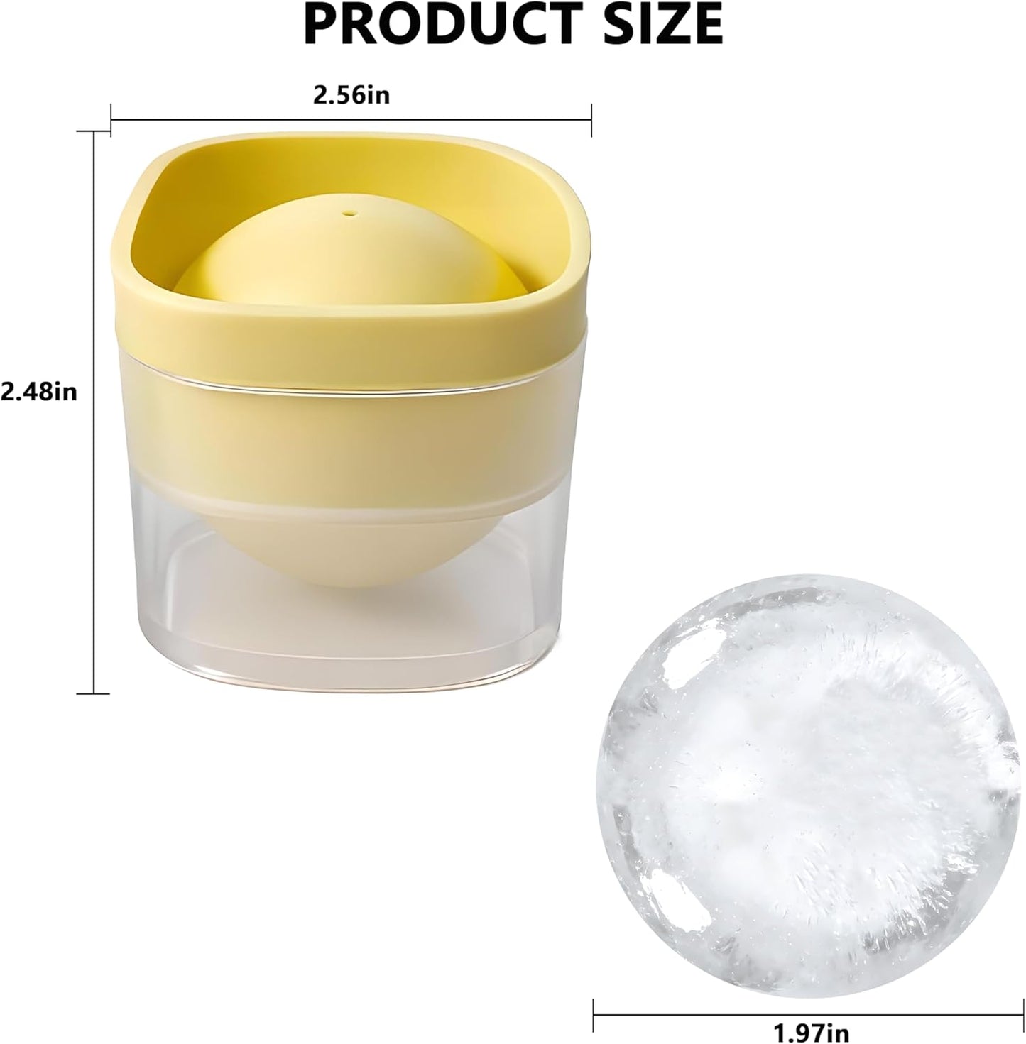 Molde grande de silicona para bolas de hielo paquete de 4