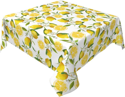 Mantel cuadrado de limón 54 x 54 pulgadas resistente al agua para cocina comedor