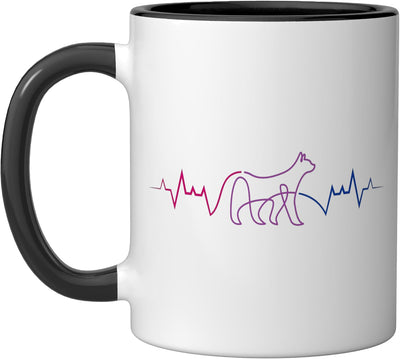 Taza Cerámica Arte Linea Gato Negro/Blanco