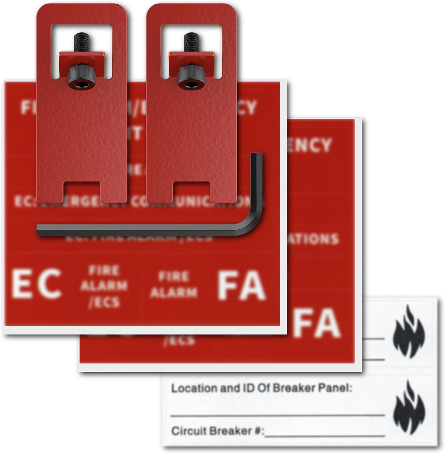 Kit bloqueo interruptor circuito con etiqueta 2 pzas rojo