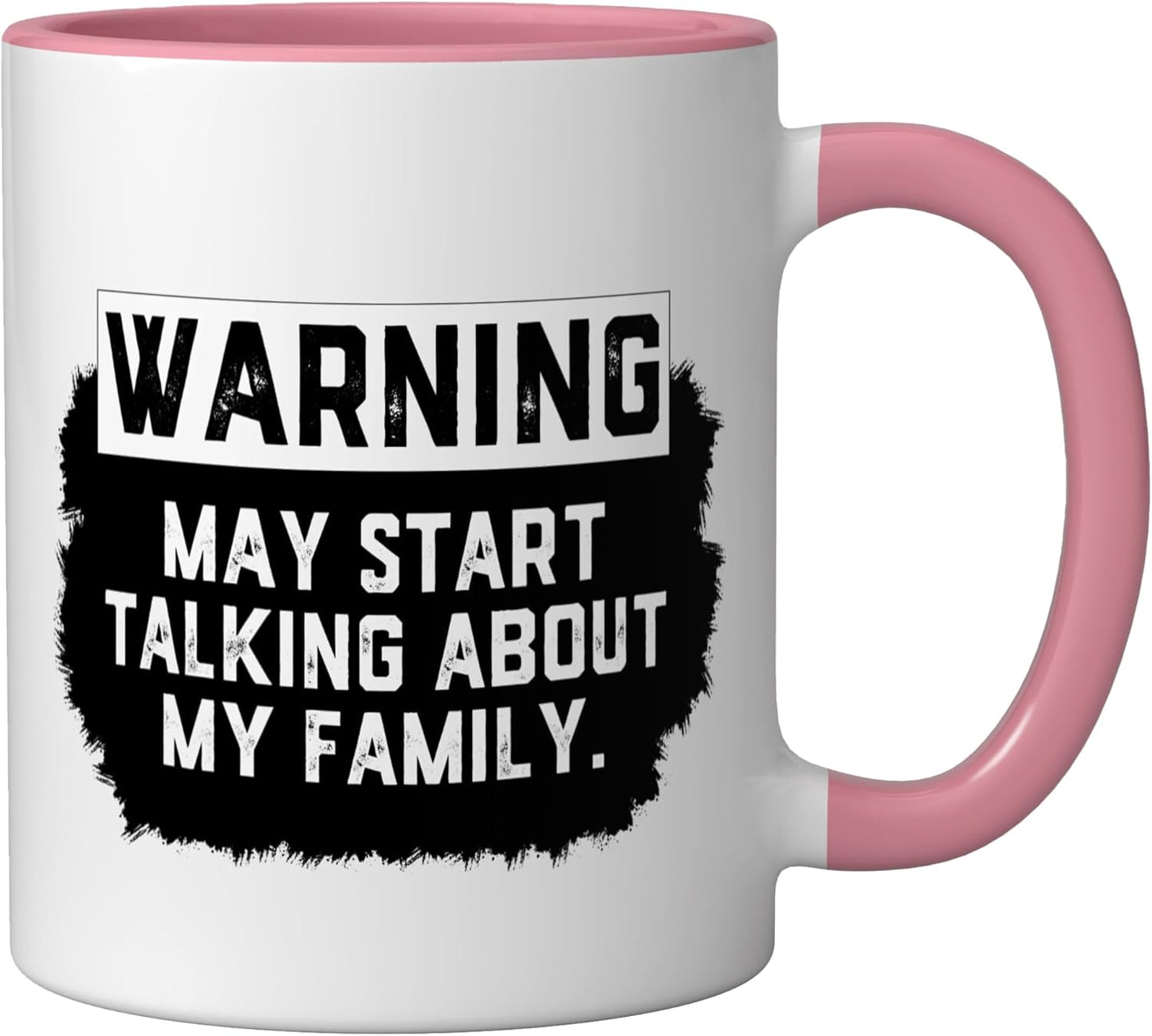 Taza Cerámica Joke Familia Rosa/Blanco