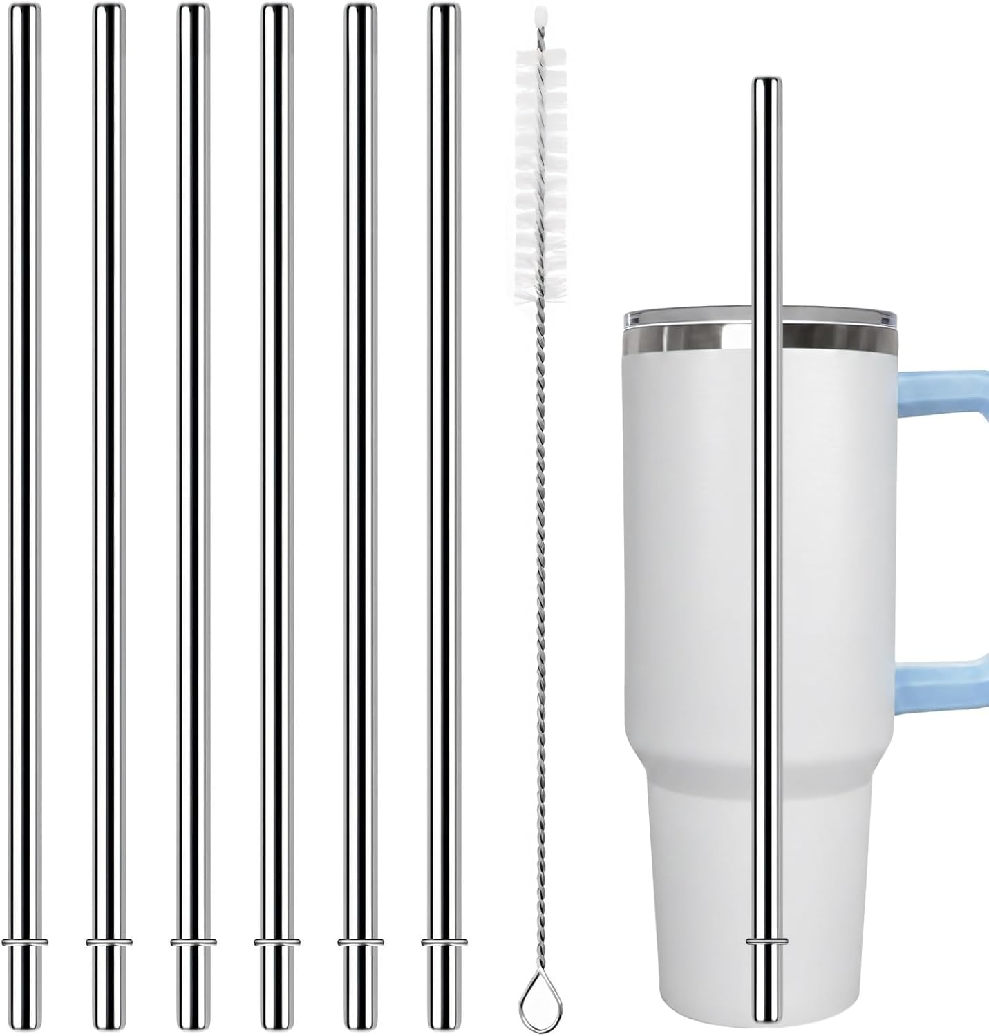 Popote de metal para vaso 64/40/32 oz acero inoxidable reutilizable extra largo
