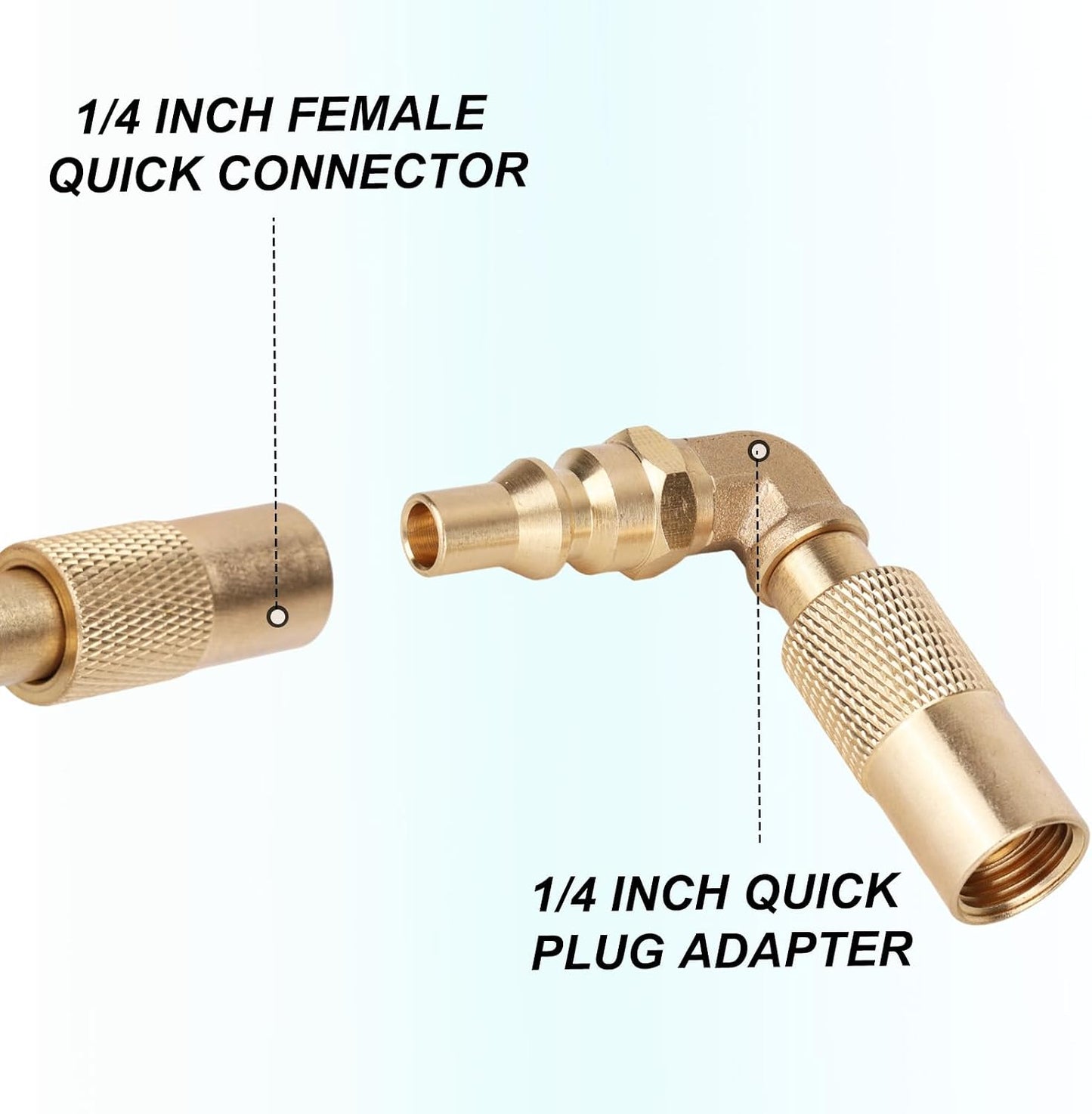 2 Adaptadores 1/4pulg Propano Recto y Codo para Parrilla Blackstone