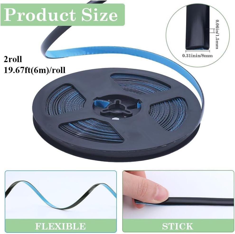 2 Rollos Tira Calafateo PVC Autoadhesiva 39pies Para Encimeras Baño
