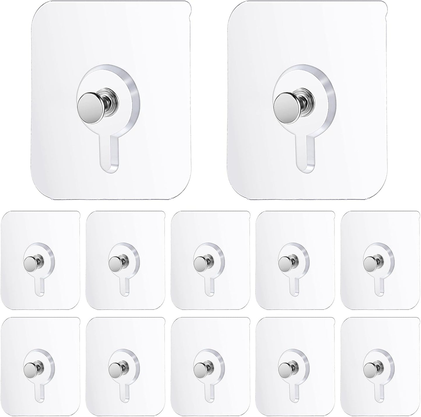 Ganchos autoadhesivos transparentes para estantería y ducha