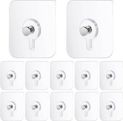 Ganchos autoadhesivos transparentes para estantería y ducha