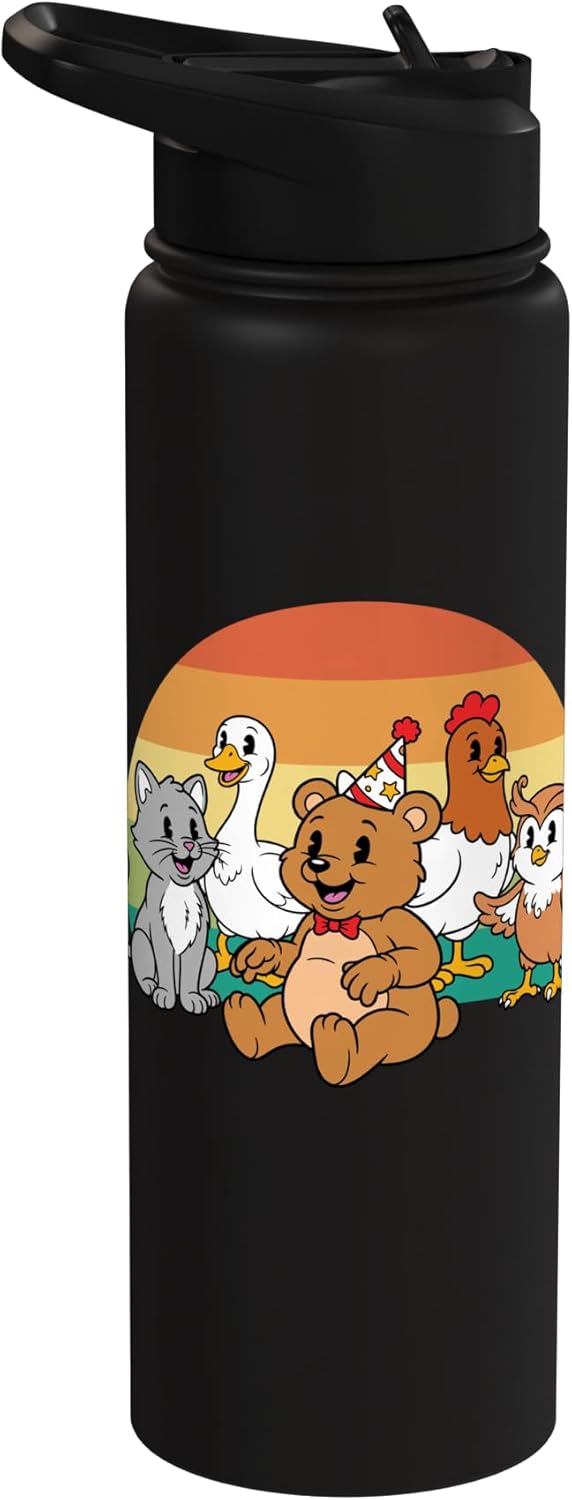 Bebida de agua acero inoxidable retro Little Bear Birthday Squad Y2K