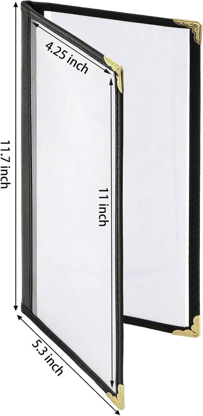 Paquete de 10 fundas transparentes para menú NTE 4.25 x 11 pulgadas con borde doble