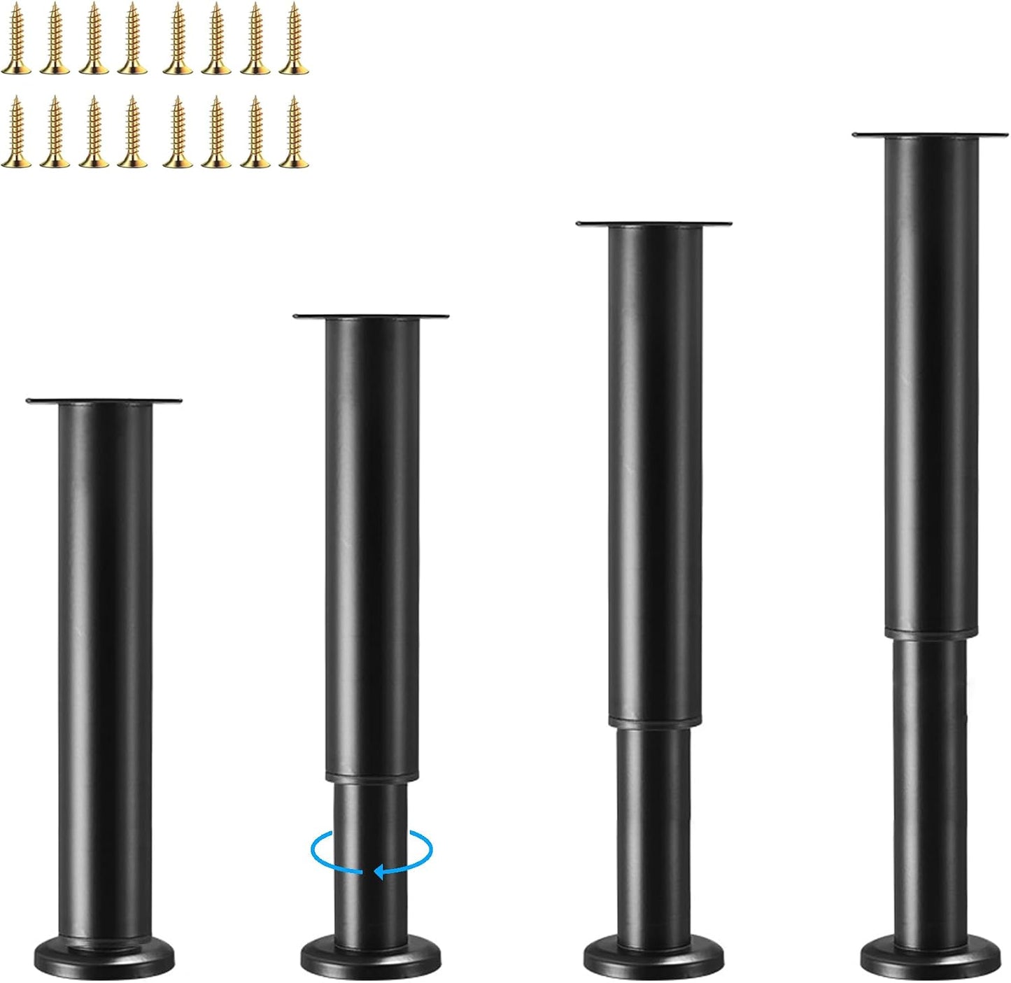 Patas ajustables para muebles 4 pzas 16.5-29.9pulg